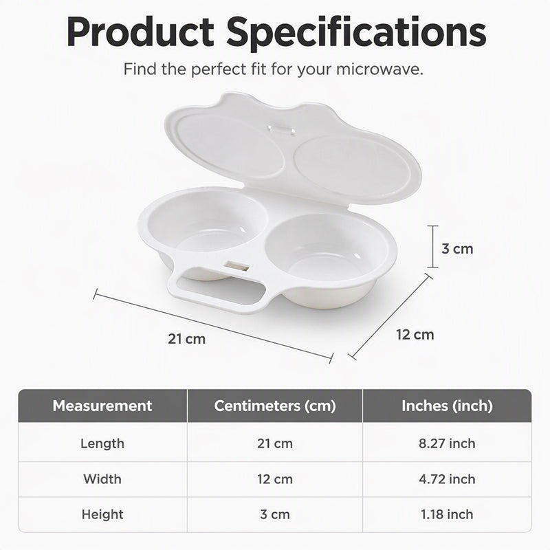 Poached Eggs in 2 Mins – No Oil, No Explosion. Microwave Egg Cooker with Splash-Proof Lid.