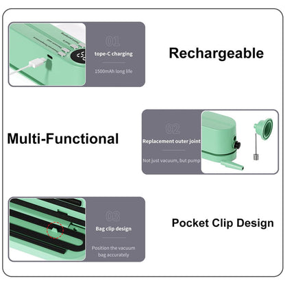 Portable Handheld Vacuum Food Preservation Packaging and Laminating Machine