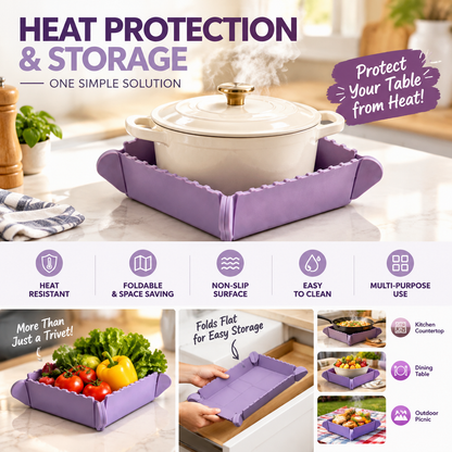 Magnetic Silicone Trivet | Foldable Pot Mat & Small Kitchen Tray