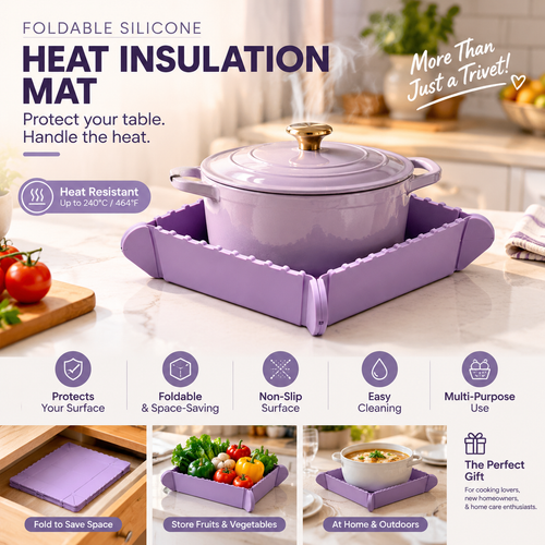 Magnetic Silicone Trivet | Foldable Pot Mat & Small Kitchen Tray