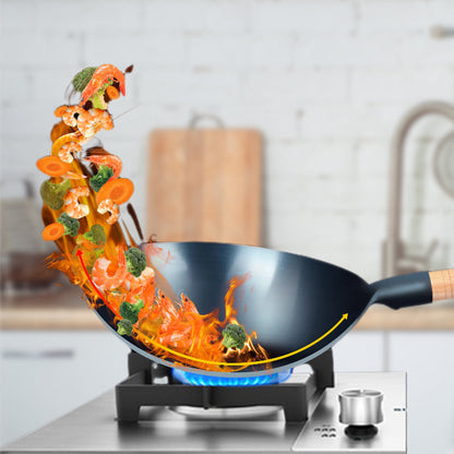 Uncoated Non-Stick Iron Wok