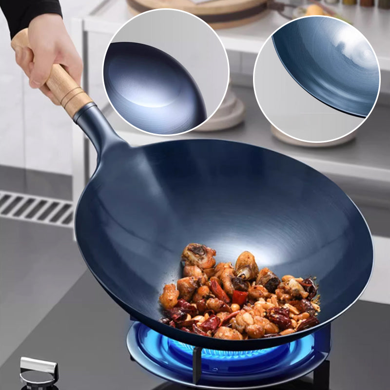 Uncoated Non-Stick Iron Wok