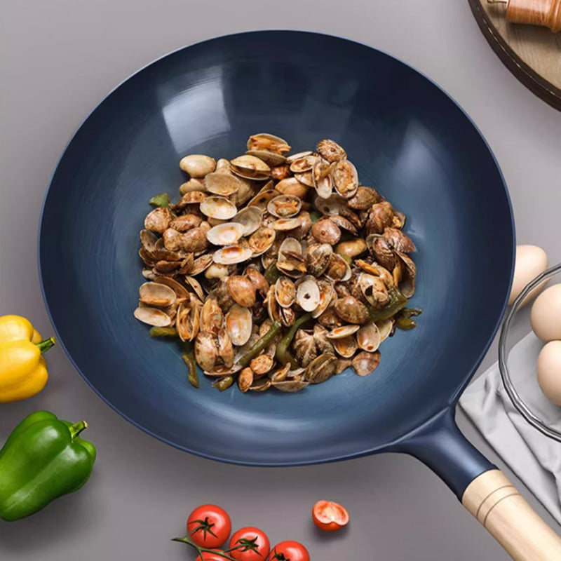 Uncoated Non-Stick Iron Wok