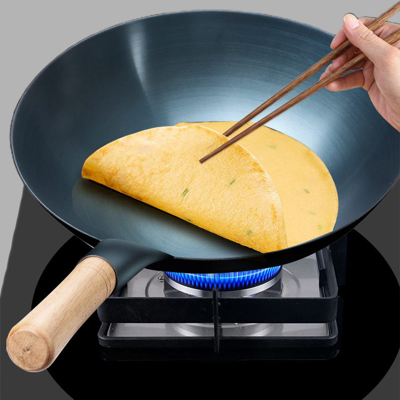 Uncoated Non-Stick Iron Wok
