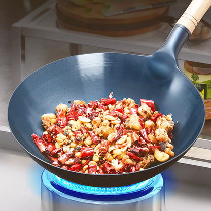 Uncoated Non-Stick Iron Wok