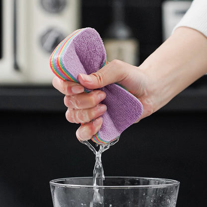 Multipurpose Microfiber 12-Layer Rainbow Tear-Off Kitchen Cleaning Rag