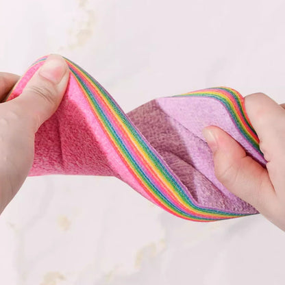 Multipurpose Microfiber 12-Layer Rainbow Tear-Off Kitchen Cleaning Rag