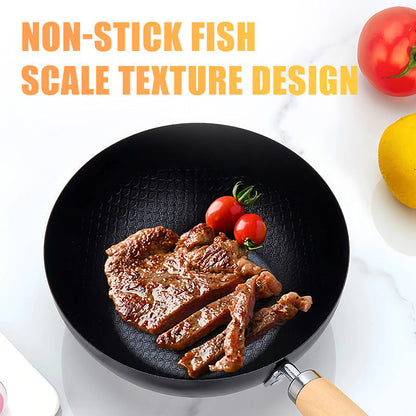 Fish Scale Pattern Flat Bottom Non-Stick Pan
