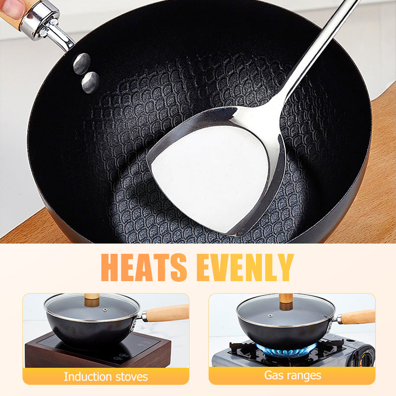 Fish Scale Pattern Flat Bottom Non-Stick Pan