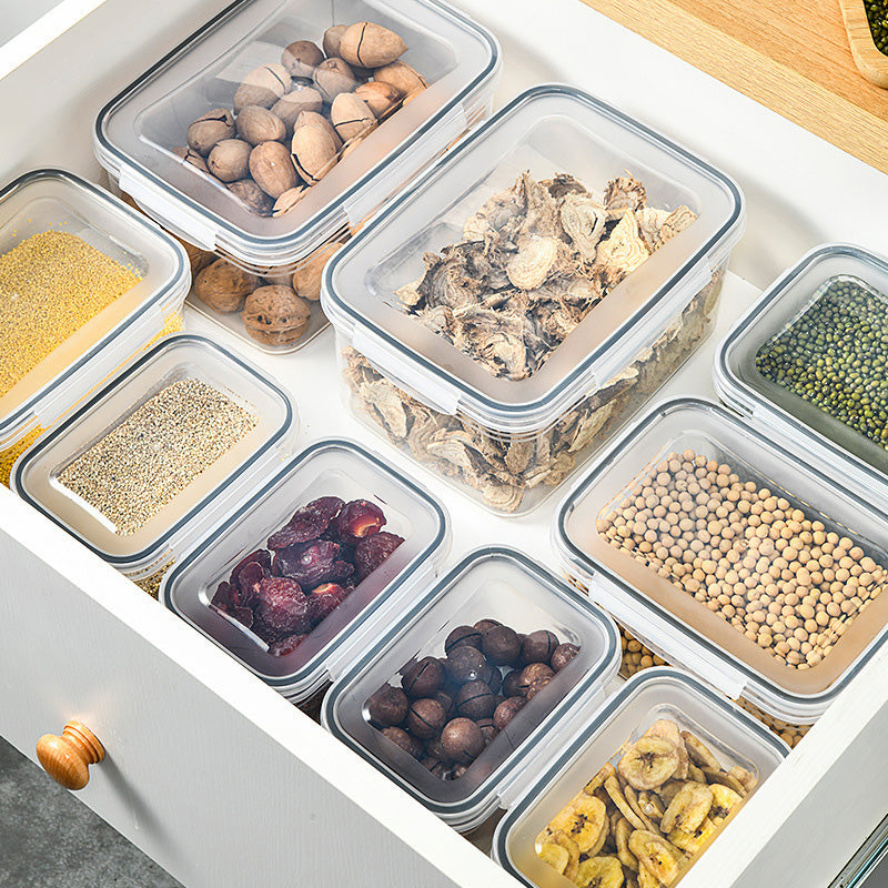 Household transparent plastic food storage box-Including drain basket