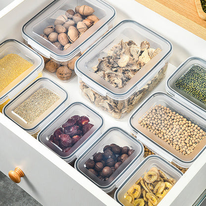 Household transparent plastic food storage box-Including drain basket