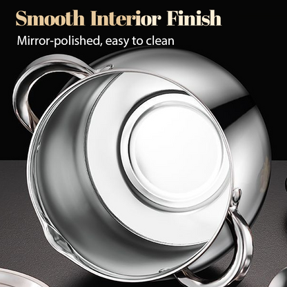 Stainless Steel Lard Container with Lid and Strainer