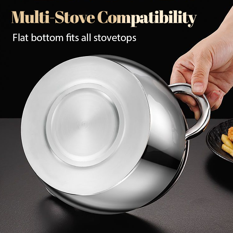 Stainless Steel Lard Container with Lid and Strainer