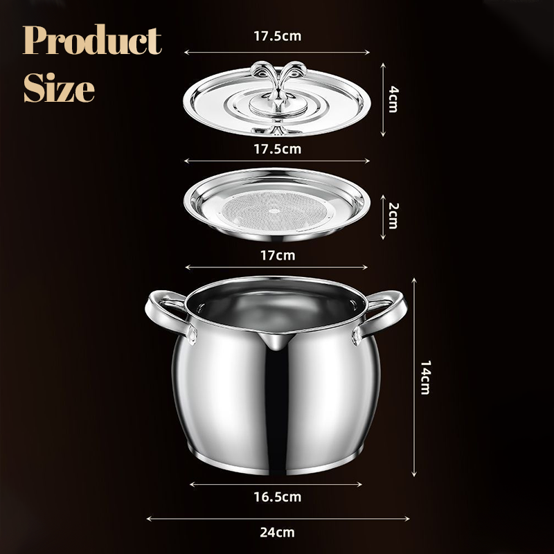 Stainless Steel Lard Container with Lid and Strainer