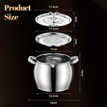 Stainless Steel Lard Container with Lid and Strainer