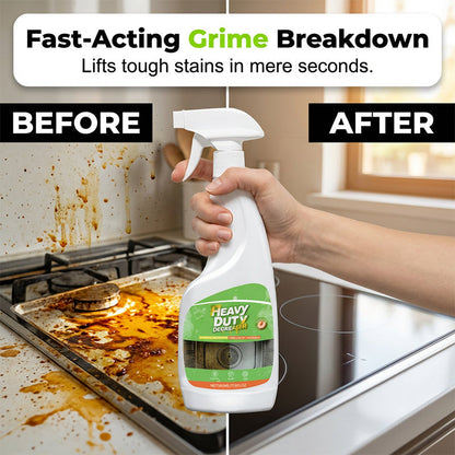 Heavy-Duty Kitchen Degreaser Spray – Fast-Acting Grease Melter, for Range Hoods & Refreshing Peach Aroma – One Spray, Spotless Kitchen