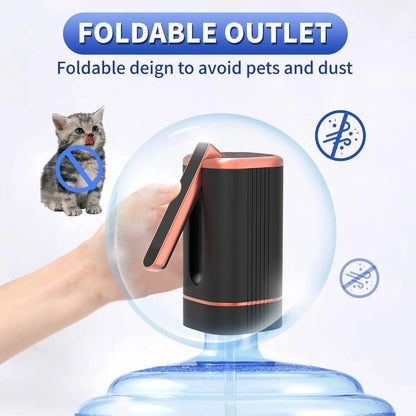 Foldable Electric Water Pump Dispenser – Portable USB Water Transfer Pump, Universal Fit for 2-5 Gallon Jugs, Camping & Home Water Dispensing
