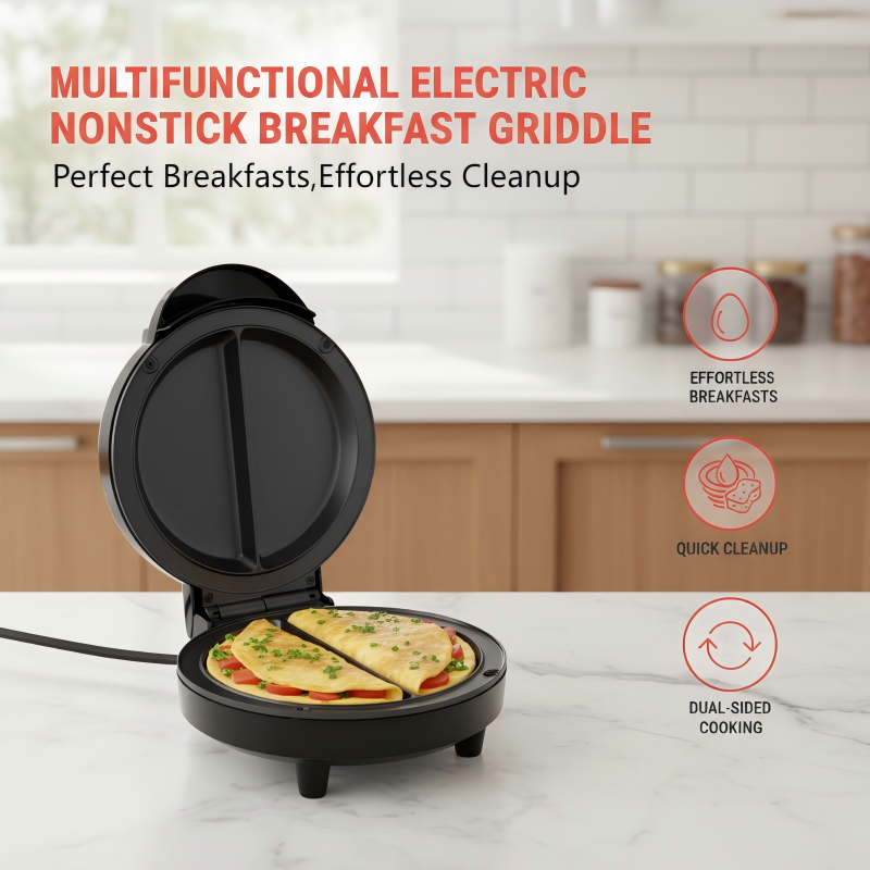 Multifunctional Electric Nonstick Breakfast Griddle – Nonstick surface, even heating & versatile cooking – for pancakes, eggs & full breakfasts