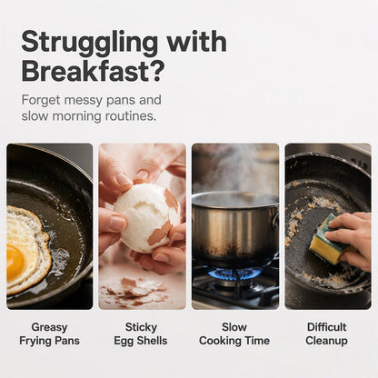 Poached Eggs in 2 Mins – No Oil, No Explosion. Microwave Egg Cooker with Splash-Proof Lid.