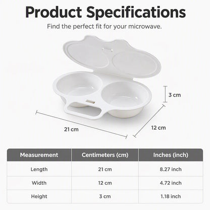 Poached Eggs in 2 Mins – No Oil, No Explosion. Microwave Egg Cooker with Splash-Proof Lid.