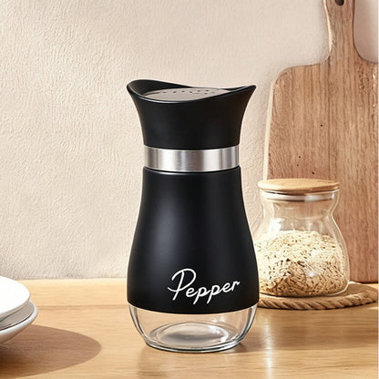 Penguin Design Salt and Pepper Shaker Set, Transparent Glass Bottom Seasoning Dispenser, Large‑Mouth Refillable Spice Container for Kitchen Countertop