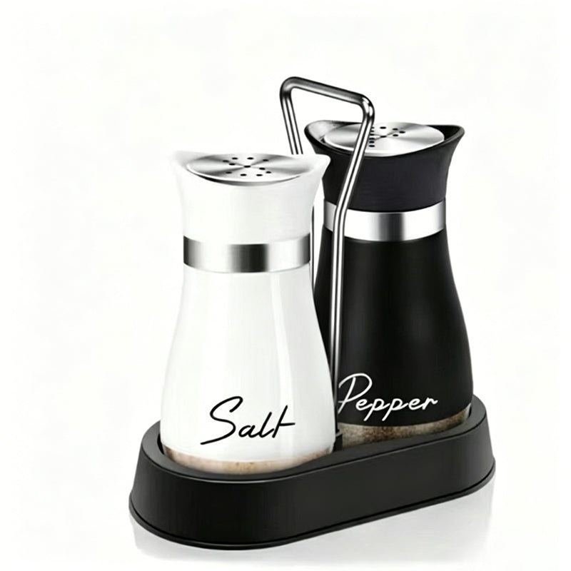 Penguin Design Salt and Pepper Shaker Set, Transparent Glass Bottom Seasoning Dispenser, Large‑Mouth Refillable Spice Container for Kitchen Countertop