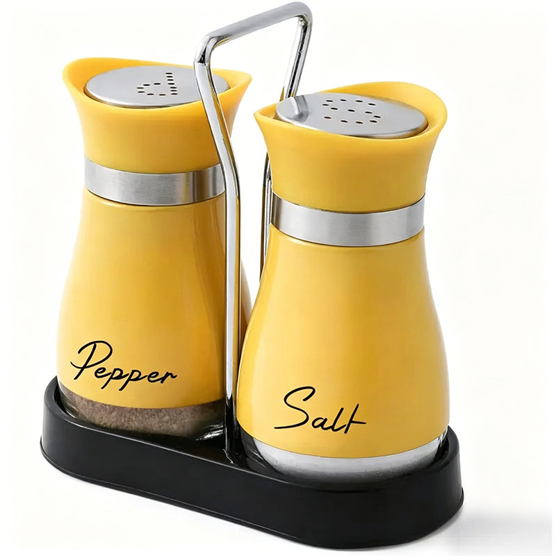 Penguin Design Salt and Pepper Shaker Set, Transparent Glass Bottom Seasoning Dispenser, Large‑Mouth Refillable Spice Container for Kitchen Countertop