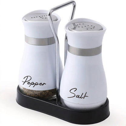 Penguin Design Salt and Pepper Shaker Set, Transparent Glass Bottom Seasoning Dispenser, Large‑Mouth Refillable Spice Container for Kitchen Countertop