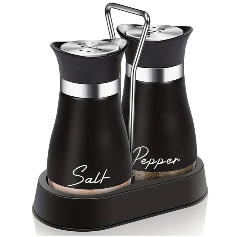 Penguin Design Salt and Pepper Shaker Set, Transparent Glass Bottom Seasoning Dispenser, Large‑Mouth Refillable Spice Container for Kitchen Countertop