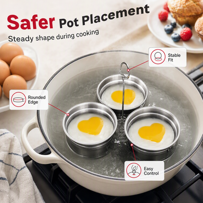 3-in-1 Stainless Steel Egg Poacher – Poach, Steam, Bake – 304 Steel, Non-Stick Release, One Pan, Endless Breakfasts