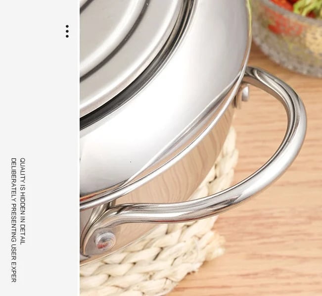 201 Stainless Steel Tempura Fryer Pot – Thermometer, Drain Rack, Deep‑Body