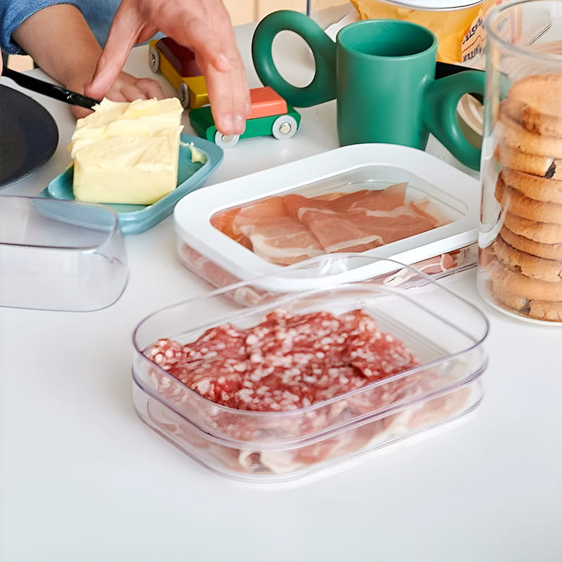 Clear Fridge Storage Container with Lid – Transparent Visibility, Stackable Design & 3 Size Options