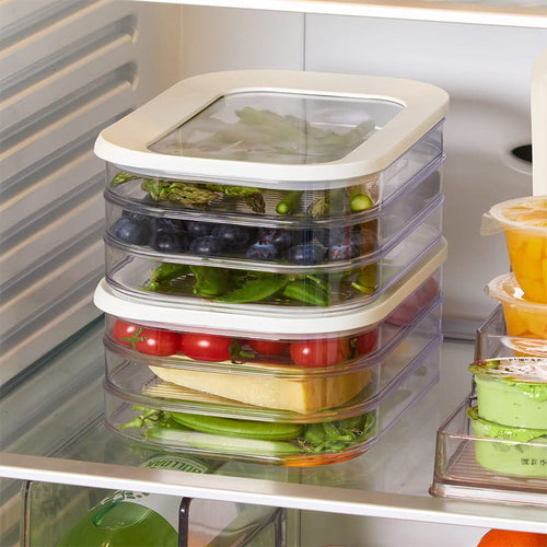 Clear Fridge Storage Container with Lid – Transparent Visibility, Stackable Design & 3 Size Options