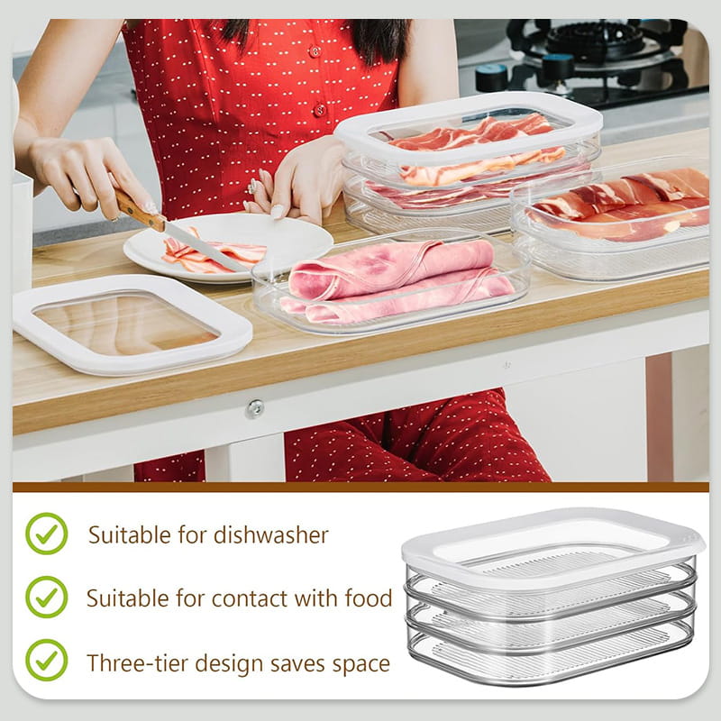Clear Fridge Storage Container with Lid – Transparent Visibility, Stackable Design & 3 Size Options