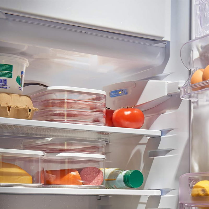 Clear Fridge Storage Container with Lid – Transparent Visibility, Stackable Design & 3 Size Options