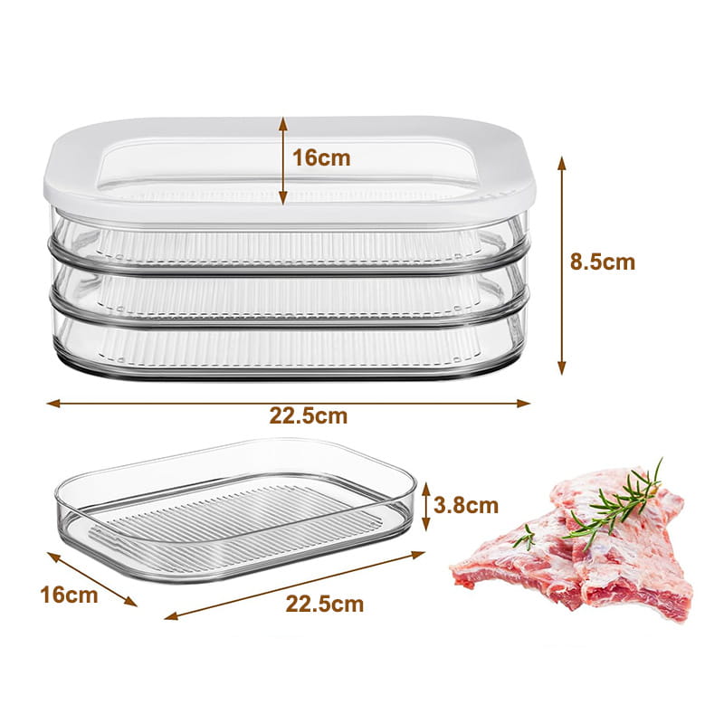 Clear Fridge Storage Container with Lid – Transparent Visibility, Stackable Design & 3 Size Options