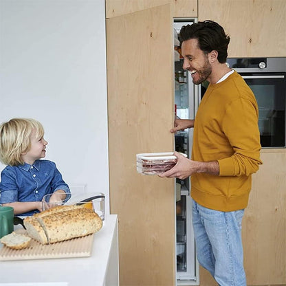 Clear Fridge Storage Container with Lid – Transparent Visibility, Stackable Design & 3 Size Options
