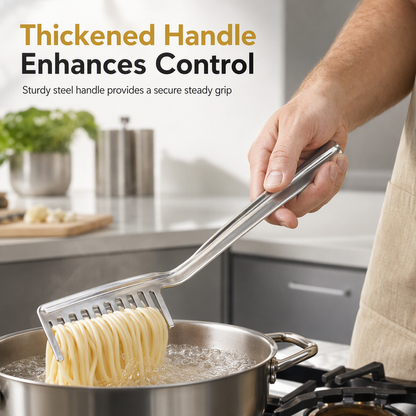 Multifunctional 304 Stainless Steel Pasta Tong and Noodle Server with Thickened Non Slip Design for Home Kitchen