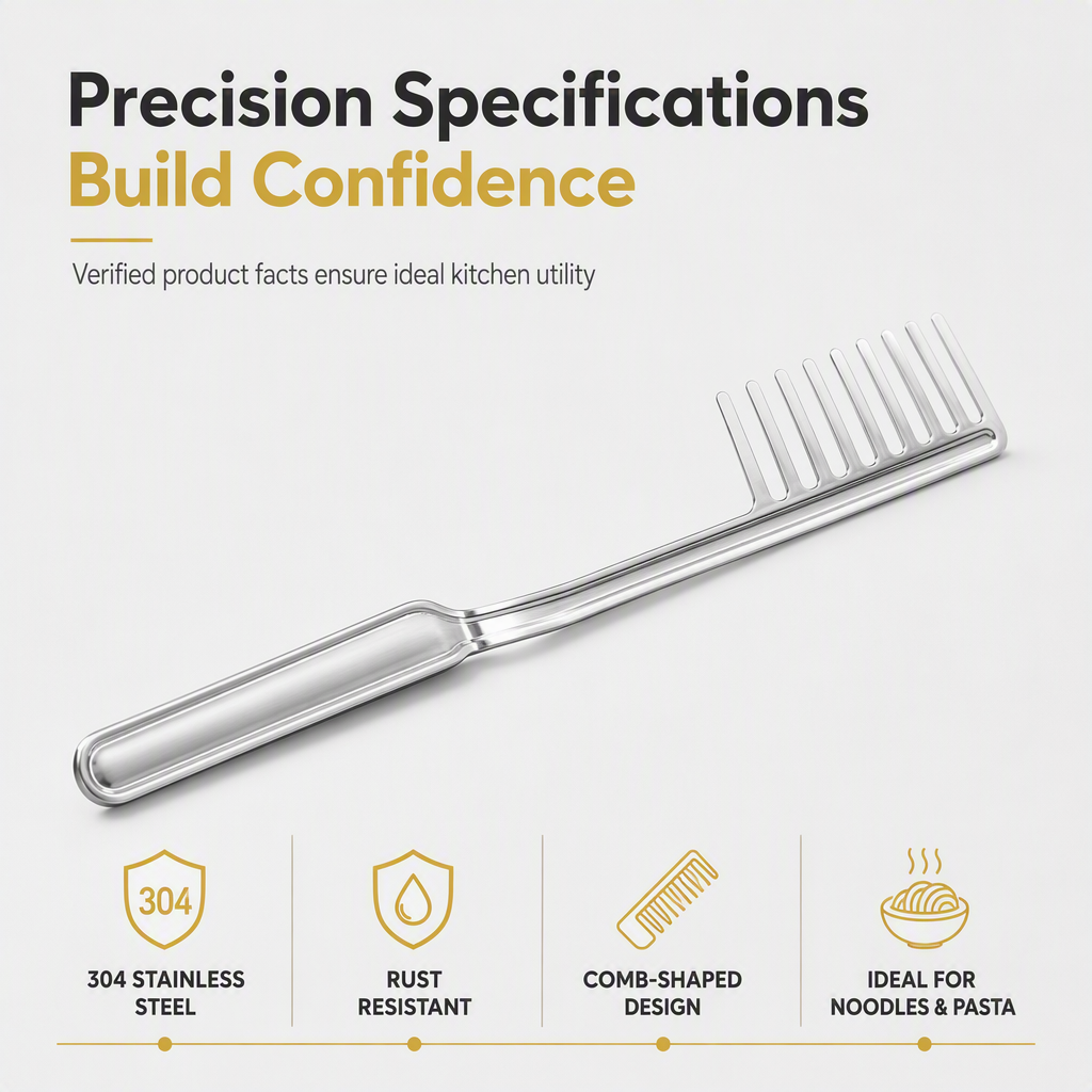 Multifunctional 304 Stainless Steel Pasta Tong and Noodle Server with Thickened Non Slip Design for Home Kitchen