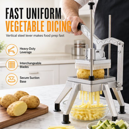 Vertical Vegetable Dicer – 4 sharp blades & heavy‑duty lever