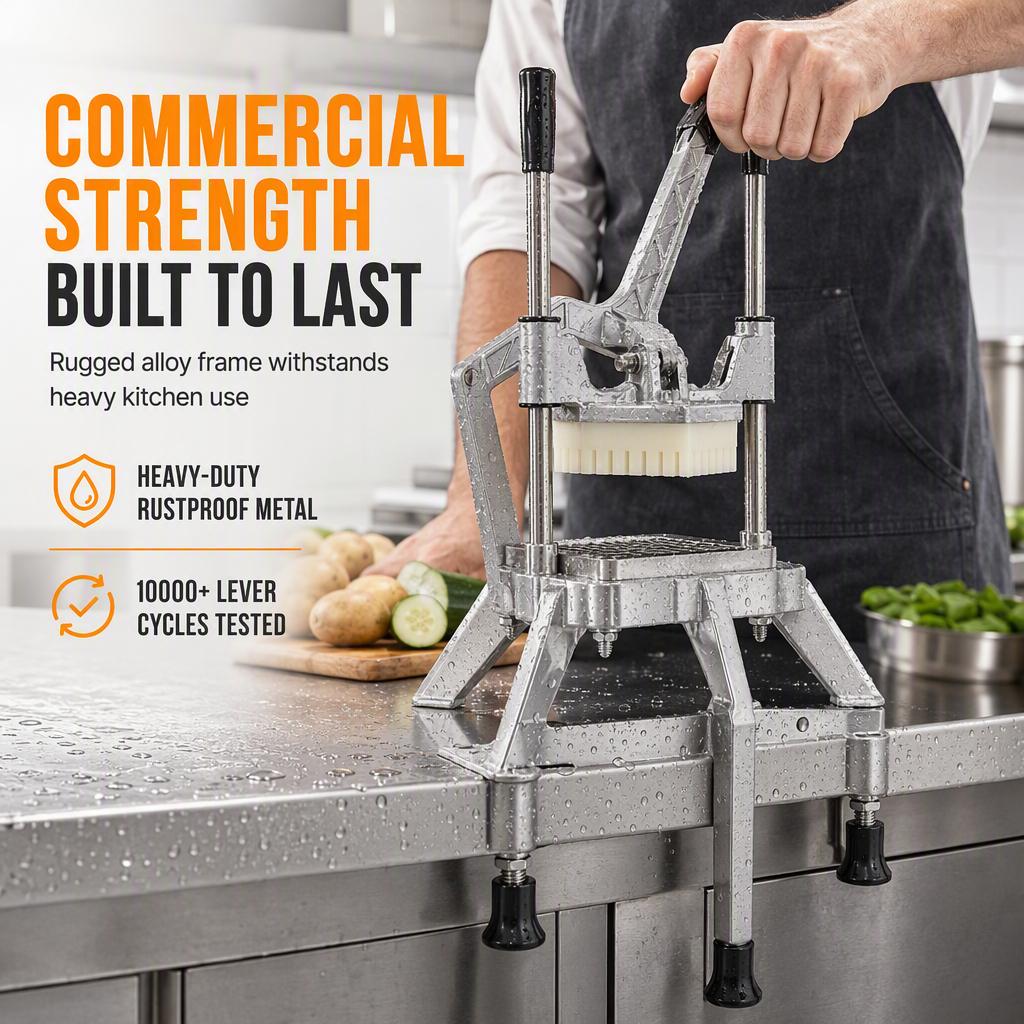 Vertical Vegetable Dicer – 4 sharp blades & heavy‑duty lever