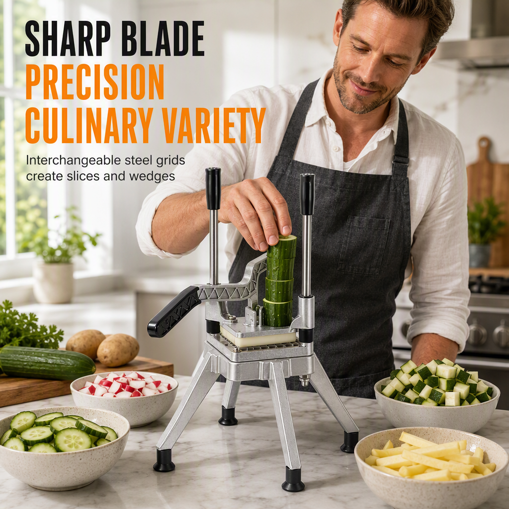 Vertical Vegetable Dicer – 4 sharp blades & heavy‑duty lever