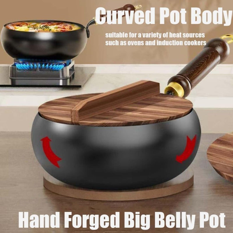 Cast Iron Dutch Oven Pot with Lid – Deep Cooking Pot for Stews, Soups & One-Pot Family Meals