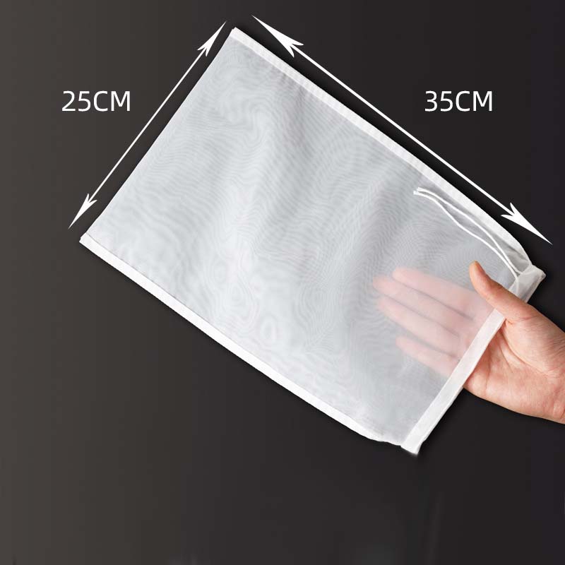 Strainer Bag – High-density mesh, drawstring & reusable. Smooth filtering