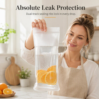 Transparent Food-Grade Double-Seal Bags – Leakproof, Fresh-Keeping, Sturdy