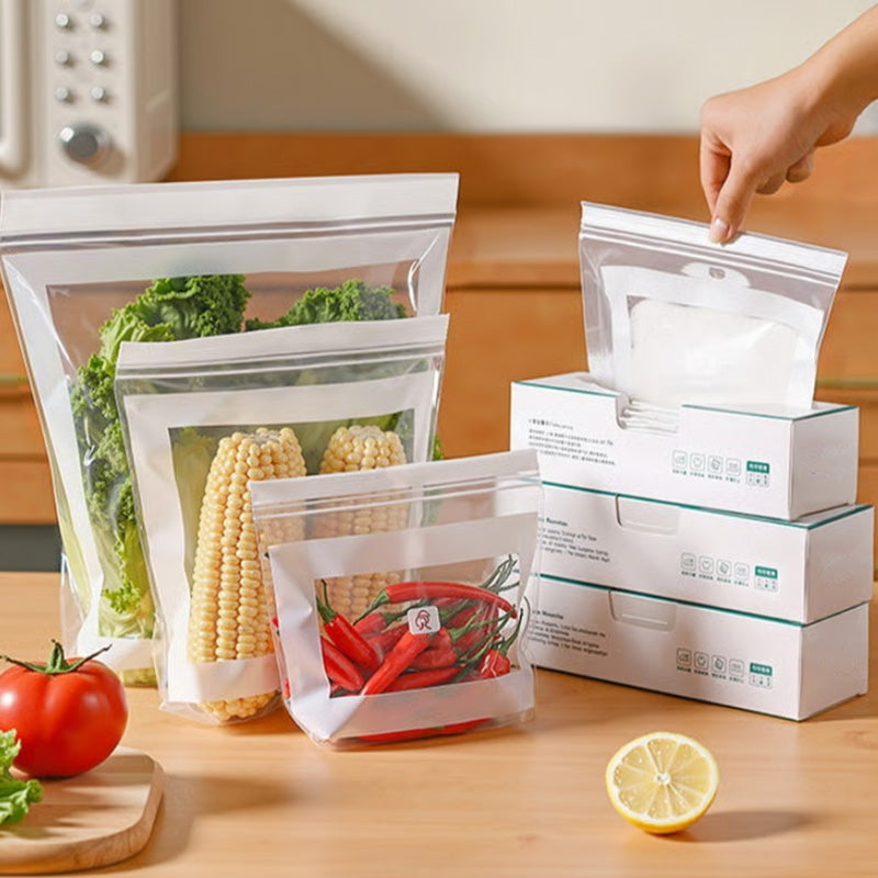 Transparent Food-Grade Double-Seal Bags – Leakproof, Fresh-Keeping, Sturdy