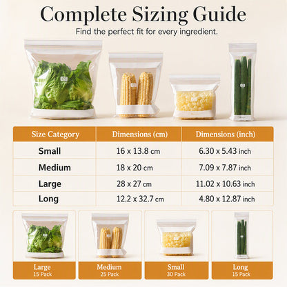 Transparent Food-Grade Double-Seal Bags – Leakproof, Fresh-Keeping, Sturdy