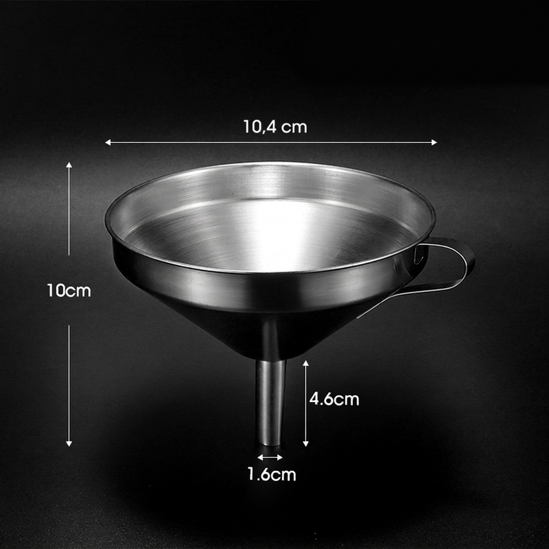 Stainless Steel Filter Funnel – Removable Fine Mesh Filter, Wide Opening & Smooth Fast Flow – Food-Grade Kitchen & Lab Essential in 5 Sizes