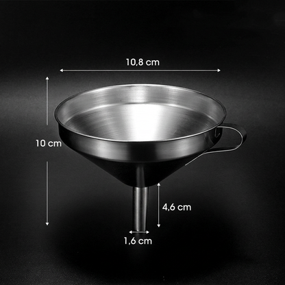 Stainless Steel Filter Funnel – Removable Fine Mesh Filter, Wide Opening & Smooth Fast Flow – Food-Grade Kitchen & Lab Essential in 5 Sizes