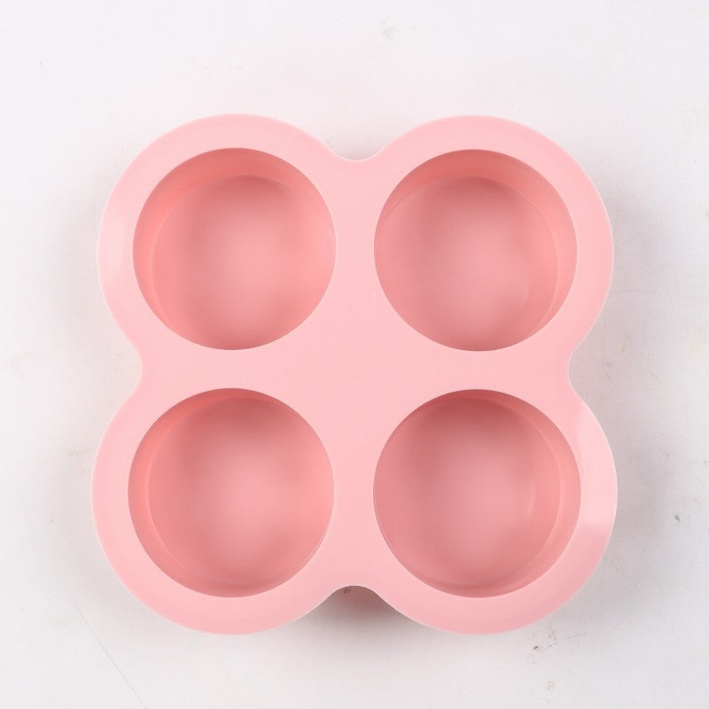 4-Cavity 4-Inch Silicone Cake Mold – Instant Out Release, Heat-Resistant Flexible Design & One-Piece Durable Build – for Rainbow Cake, Pizza & Air Fryer Baking